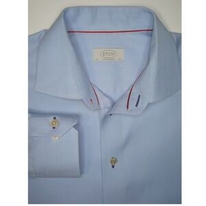 ETON Sz 16.5 "Contemporary Fit" Light Blue Long Sleeve Dress Shirt